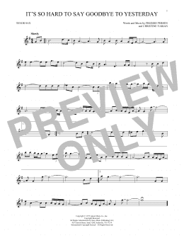 page one of It's So Hard To Say Goodbye To Yesterday (Tenor Sax Solo)