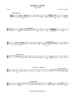 page one of Meditation (Violin Solo)