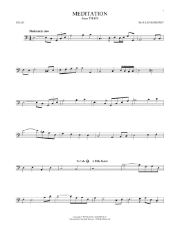 page one of Meditation (Cello Solo)