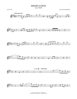 page one of Meditation (Alto Sax Solo)