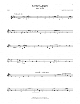 page one of Meditation (French Horn Solo)