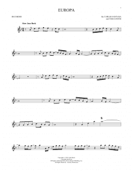 page one of Europa (Recorder Solo)