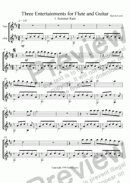 page one of 3 Entertainments for Flute and Guitar - Summer Rain