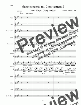 page one of piano concerto no 2 movement 2 