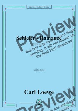 page one of Loewe-Schleier-Romanze,in G flat Major,for Voice and Piano