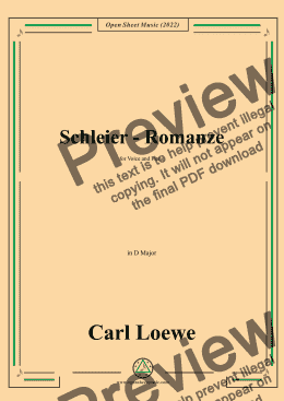 page one of Loewe-Schleier-Romanze,in D Major,for Voice and Piano