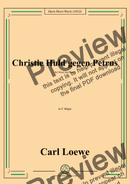 page one of Loewe-Christie Huld gegen Petrus,in C Major,for Voice and Piano