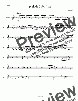 page one of flute prelude 2 solo