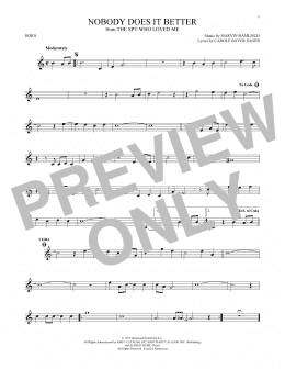 page one of Nobody Does It Better (French Horn Solo)