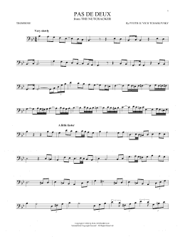 page one of Pas de deux (from The Nutcracker) (Trombone Solo)