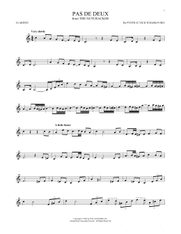 page one of Pas de deux (from The Nutcracker) (Clarinet Solo)