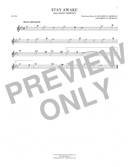 page one of Stay Awake (from Mary Poppins) (Flute Solo)