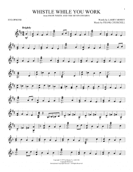 page one of Whistle While You Work (from Snow White And The Seven Dwarfs) (Xylophone Solo)