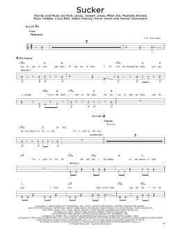 page one of Sucker (Easy Bass Tab)