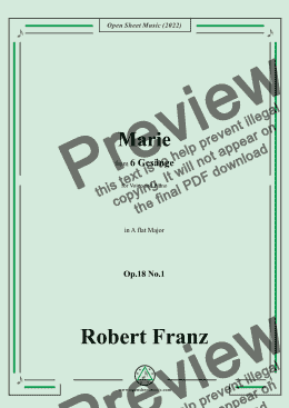 page one of Franz-Marie,in A flat Major,Op.18 No.1,for Voice and Piano