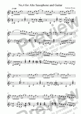 page one of No,4 for Alto Saxophone and Guitar
