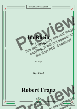 page one of Franz-Im Rhein,in D Major,Op.18 No.2,for Voice and Piano