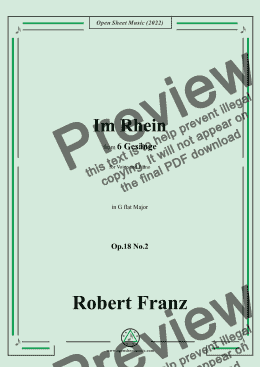 page one of Franz-Im Rhein,in C Major,Op.18 No.2,for Voice and Piano