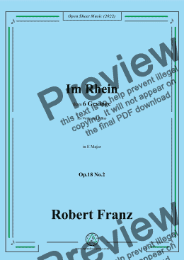 page one of Franz-Im Rhein,in E Major,Op.18 No.2,for Voice and Piano