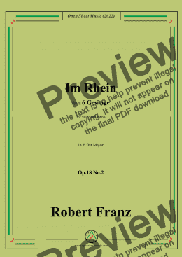 page one of Franz-Im Rhein,in E flat Major,Op.18 No.2,for Voice and Piano