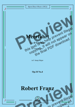 page one of Franz-Meerfahrt,in F sharp Major,Op.18 No.4,for Voice and Piano