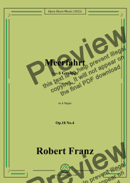 page one of Franz-Meerfahrt,in A Major,Op.18 No.4,for Voice and Piano