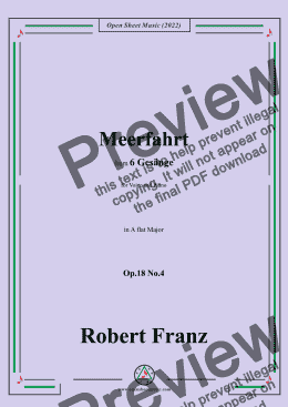 page one of Franz-Meerfahrt,in A flat Major,Op.18 No.4,for Voice and Piano