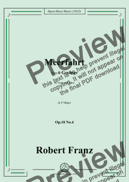 page one of Franz-Meerfahrt,in F Major,Op.18 No.4,for Voice and Piano