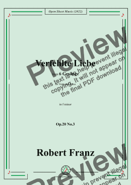 page one of Franz-Verfehlte Liebe,in f minor,for Voice and Piano