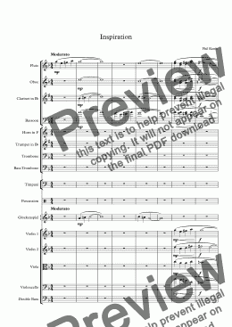 page one of Inspiration - for small orchestra