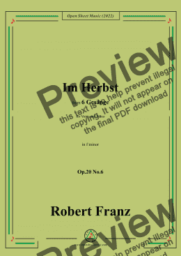 page one of Franz-Im Herbst,in f minor,Op.20 No.6,for Voice and Piano