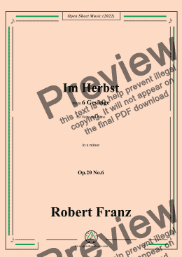 page one of Franz-Im Herbst,in a minor,Op.20 No.6,for Voice and Piano