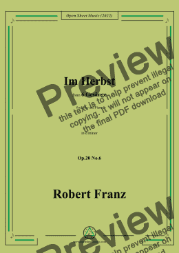 page one of Franz-Im Herbst,in d minor,Op.20 No.6,for Voice and Piano