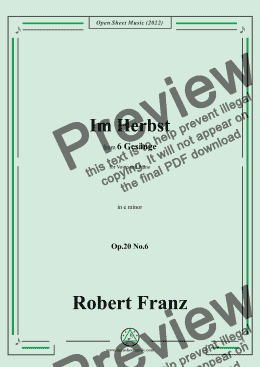 page one of Franz-Im Herbst,in e minor,Op.20 No.6,for Voice and Piano