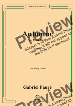 page one of Fauré-Automne,in c sharp minor,Op.18 No.3