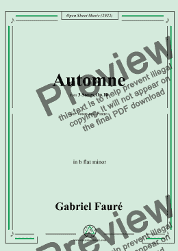 page one of Fauré-Automne,in b flat minor,Op.18 No.3