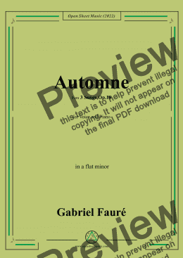 page one of Fauré-Automne,in a flat minor,Op.18 No.3