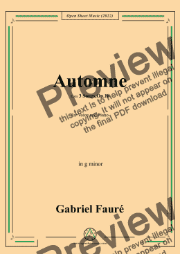 page one of Fauré-Automne,in g minor,Op.18 No.3