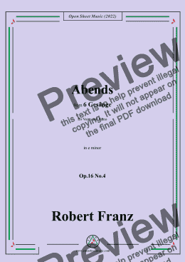 page one of Franz-Abends,in e minor,Op.16 No.4