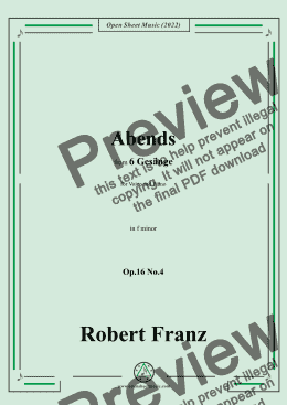 page one of Franz-Abends,in f minor,Op.16 No.4