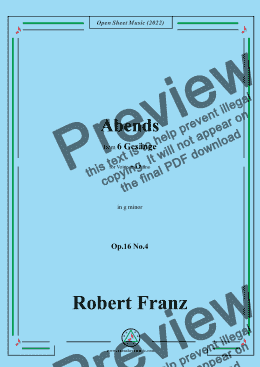 page one of Franz-Abends,in g minor,Op.16 No.4