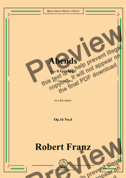 page one of Franz-Abends,in a flat minor,Op.16 No.4