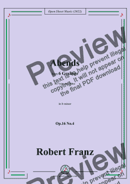 page one of Franz-Abends,in b minor,Op.16 No.4