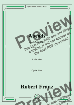 page one of Franz-Abends,in b flat minor,Op.16 No.4