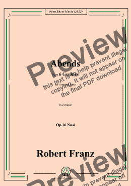 page one of Franz-Abends,in c minor,Op.16 No.4