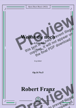 page one of Franz-Weisst du noch,in g minor,Op.16 No.5,