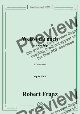 page one of Franz-Weisst du noch,in f sharp minor,Op.16 No.5