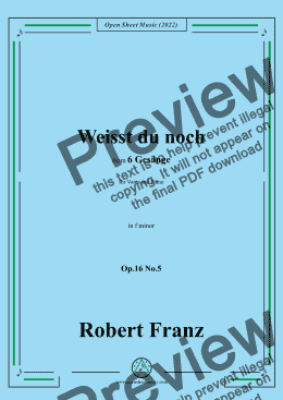 page one of Franz-Weisst du noch,in f  minor,Op.16 No.5