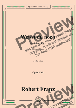 page one of Franz-Weisst du noch,in e flat minor,Op.16 No.5