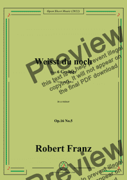 page one of Franz-Weisst du noch,in a minor,Op.16 No.5